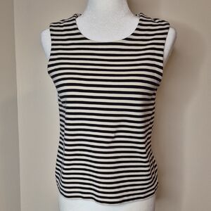 Madewell Black and White Striped Tank Top